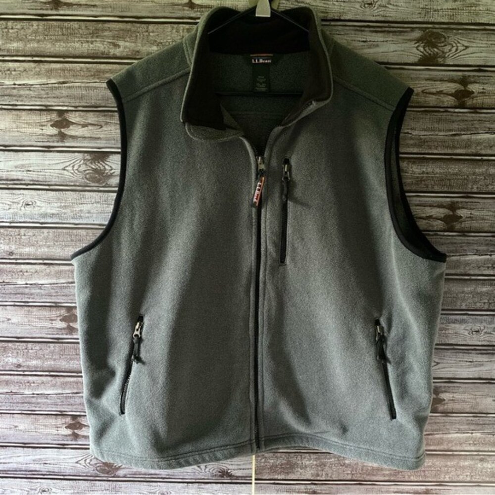 LL Bean Men's Full-Zip Fleece Vest Size 2X‎